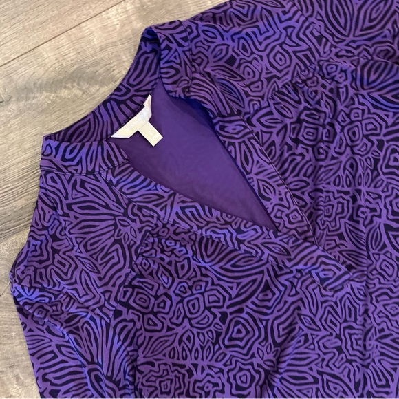 Banana Republic Blouse Top Size Small Purple 3/4 Sleeve - Picture 2 of 6